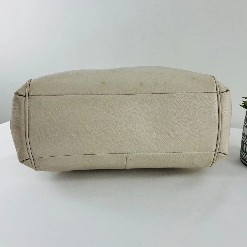 Coach Minetta Ivory Crossgrain Leather Satchel Crossbody Bag F34607